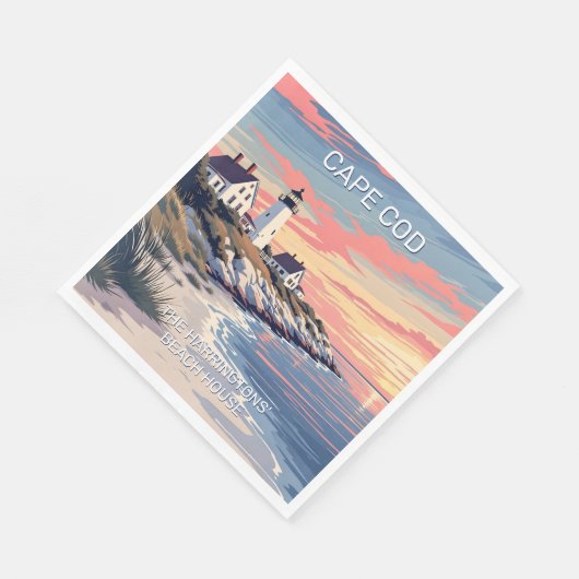 Serviette En Papier Nom personnalisé Cape Cod Massachusetts (Coin)