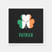 Serviette En Papier Nom personnalisé Celtic Irlande Shamrock Drapeau i (Devant)