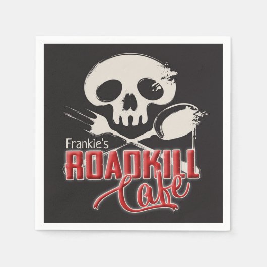 Serviette En Papier Nom personnalisé Cheeky Roadkill Café Party (Devant)