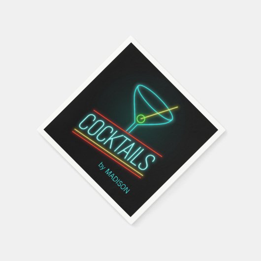 Serviette En Papier Nom personnalisé COCTAILS (Coin)