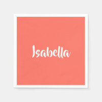 Nom personnalisé corail vibrant vif minimaliste