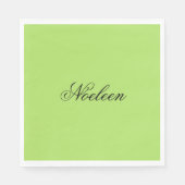 Serviette En Papier Nom personnalisé couleur chaux simple (Devant)