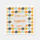 Serviette En Papier Nom personnalisé des Citrouilles mignons d'Hallowe (Devant)