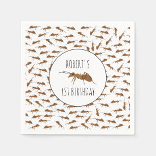 Serviette En Papier Nom personnalisé du Motif des fourmis mignonnes An