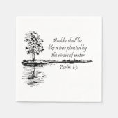 Serviette En Papier Nom Personnalisé Encourageant Écritures Psaume 1:3 (Devant)