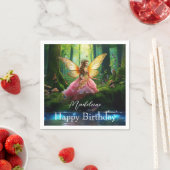 Serviette En Papier Nom personnalisé Fairy Woodland Forest Joyeux anni (En situation)