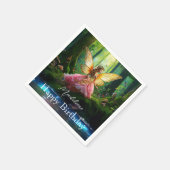 Serviette En Papier Nom personnalisé Fairy Woodland Forest Joyeux anni (Coin)