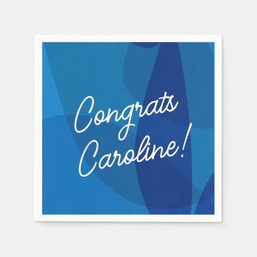 Serviette En Papier Nom personnalisé Favori bleu vibrant pour la remis (Devant)