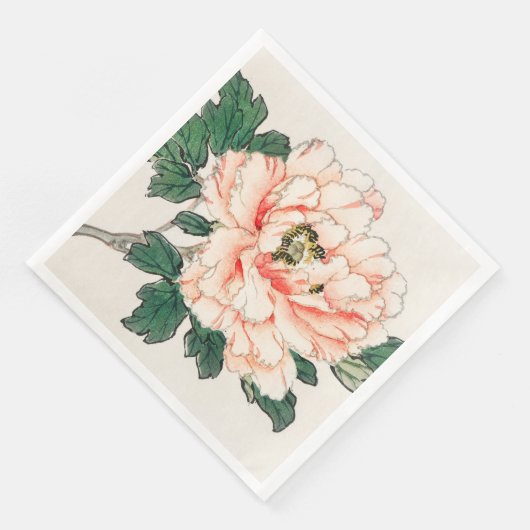 SERVIETTE EN PAPIER NOM PERSONNALISÉ FLEURS IMPRIMANTES JAPONAISES. (Coin)
