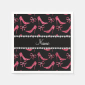 Serviette En Papier Nom personnalisé fuchsia parties scintillant rose  (Devant)