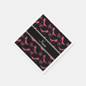 Serviette En Papier Nom personnalisé fuchsia parties scintillant rose  (Coin)