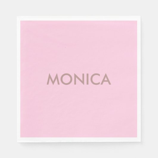 Serviette En Papier Nom personnalisé girly rose (Devant)