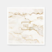 Serviette En Papier Nom personnalisé Gold Effet papier en marbre (Devant)