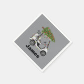 Serviette En Papier Nom personnalisé Golfer Christmas Golf Panier Noël (Coin)