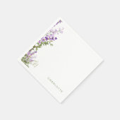 Serviette En Papier Nom personnalisé Greenery Lavender Douche (Coin)