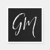 Serviette En Papier Nom personnalisé Initiales personnalisées deux let (Devant)