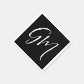 Serviette En Papier Nom personnalisé Initiales personnalisées deux let (Coin)