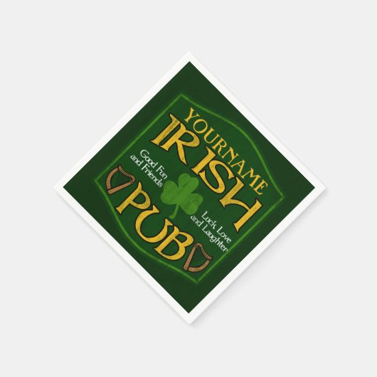Serviette En Papier Nom personnalisé Irish Pub Papier serviettes (Coin)