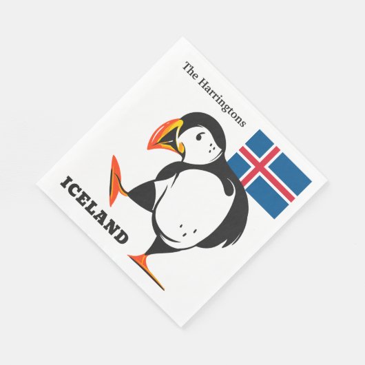 Serviette En Papier Nom personnalisé Islande (Coin)