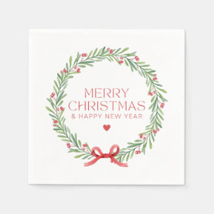 Serviette En Papier Nom personnalisé Joyeux Noël Bonne Année