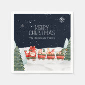 Serviette En Papier Nom personnalisé Joyeux Noël Neige hiver Gnomes (Devant)