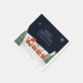 Serviette En Papier Nom personnalisé Joyeux Noël Neige hiver Gnomes (Coin)