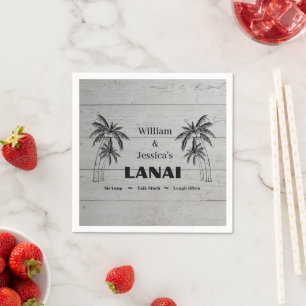 Serviette En Papier Nom personnalisé Lanai Tropical Palm Trees personn