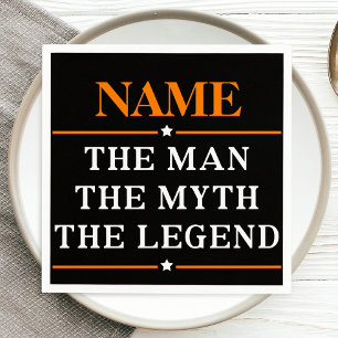 Serviette En Papier Nom Personnalisé L'Homme Le Mythe La Légende