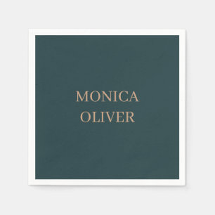 Serviette En Papier Nom personnalisé moderne professionnel minimaliste