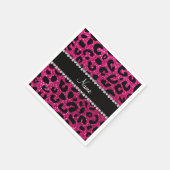 Serviette En Papier Nom personnalisé neon rose parties scintillant ros (Coin)