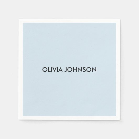 Serviette En Papier Nom personnalisé Papier bleu Naples (Devant)