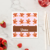 Serviette En Papier Nom personnalisé pleurant des bébés roses (En situation)