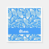 Serviette En Papier Nom personnalisé poisson blanc (Devant)