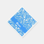 Serviette En Papier Nom personnalisé poisson blanc (Coin)