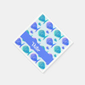 Serviette En Papier Nom personnalisé poisson bleu (Coin)