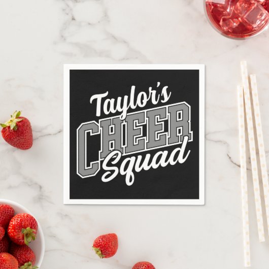 Serviette En Papier Nom personnalisé Pom-pom girl École Varsity Cheer  (En situation)