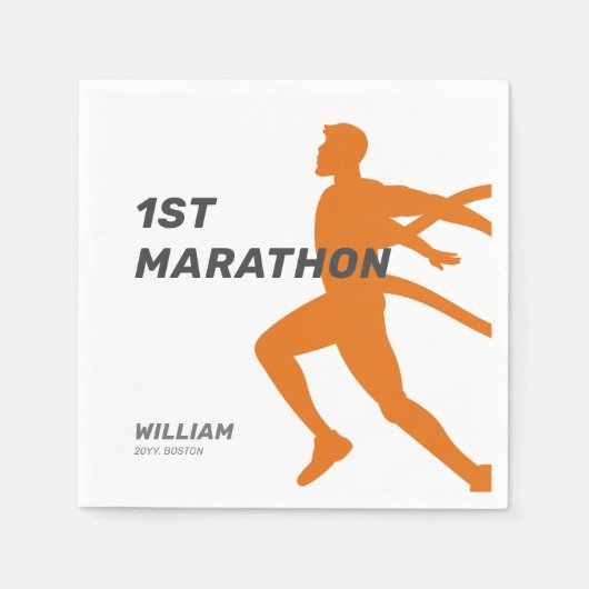 Serviette En Papier Nom personnalisé Post Marathon Fête (Devant)