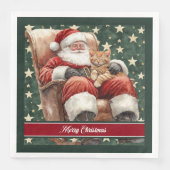 Serviette En Papier Nom personnalisé Santa Claus Noël Napkins (Devant)