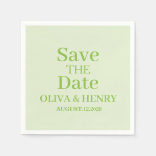 SERVIETTE EN PAPIER NOM PERSONNALISÉ SIMPLE ÉLÉGANT SAVE THE DATE