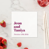 Serviette En Papier Nom personnalisé Simple moderne Mariage MInimal (En situation)