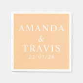 Serviette En Papier Nom personnalisé Simple moderne minimaliste Mariag (Devant)