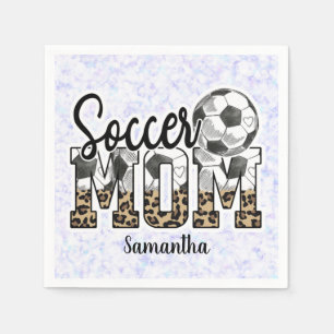 Serviette En Papier Nom personnalisé Soccer Maman   Fête des mères