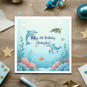 Serviette En Papier Nom personnalisé sous la fête d'anniversaire de la
