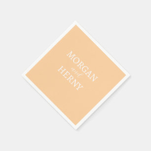 SERVIETTE EN PAPIER NOM PERSONNALISÉ STYLE MODERNE COULEUR PÊCHE MARIA