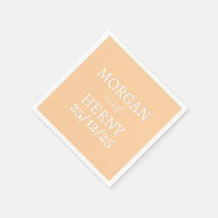 SERVIETTE EN PAPIER NOM PERSONNALISÉ STYLE MODERNE COULEUR PÊCHE MARIA