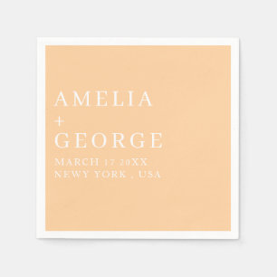 SERVIETTE EN PAPIER NOM PERSONNALISÉ STYLE MODERNE MARIAGE PÊCHE