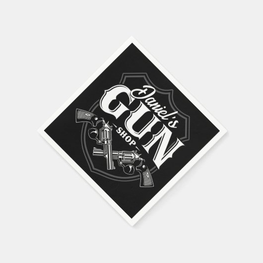 Serviette En Papier NOM PERSONNALISÉ Vieux Armes à feu (Coin)