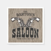 Serviette En Papier NOM PERSONNALISÉ Wild West Gun Revolver Saloon (Devant)