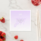 Serviette En Papier Nom professionnel et Modèle Slogan | Violet clair (En situation)