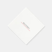 Serviette En Papier Nom propre Décoratif Chic Simple Uni Noir Blanc (Coin)